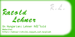 ratold lehner business card